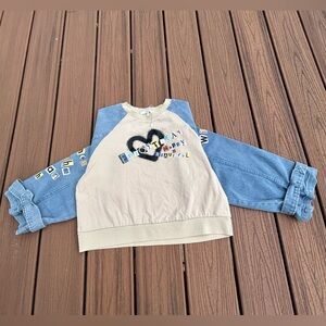 Pastels Beige and Denim Sweatshirt